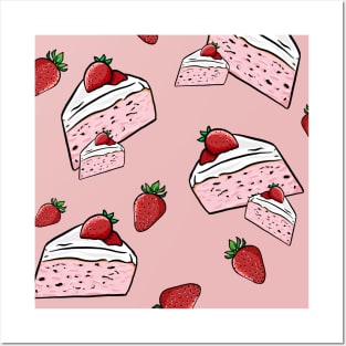 Strawberry Cakes Posters and Art